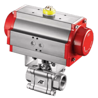 A-T Controls Automatic Ball Valve, 8R Series 3 Piece Regular Port