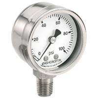 Ashcroft Stainless Steel Case Pressure Gauge, 1008S 50 mm