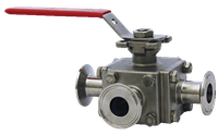 Dwyer 3-Way Tri-Clamp Stainless Steel Ball Valve, Series WE33