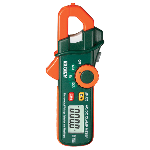 Extech 200A AC/DC Mini Clamp Meter+Voltage Detector, MA120