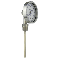 Reotemp Bottom Connect Bimetal Thermometer