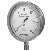 Reotemp All Stainless Stell Low Pressure Gauge, Series PCS