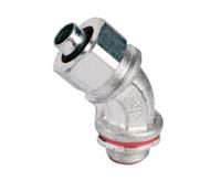 T & B Steel City Liquidtight Flexible Metal Conduit Fittings, Malleable Iron Connectors-45 Degree