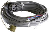 TURCK Female x Free Leads Military Style Cable, 6 pin, 13m, TPE/Charcoal Gray / With Closure Caps
