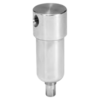 Wilkerson SF1 Series Miniature Particulate Filter, STAINLESS STEEL, Port Size 1/4; Flows to 23 SCFM