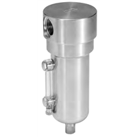 Wilkerson SF2 Series Miniature Particulate Filter, STAINLESS STEEL, Port Size 1/2; Flows to 70 SCFM