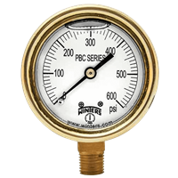 Winters Instruments Forged Brass Case Pressure Gauge, PBC