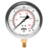 Winters Instruments Hydraulic Stainless Steel Liquid Filled Pressure Gauge, PFH