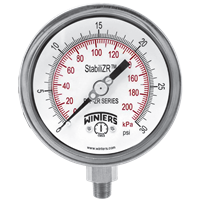 Winters Instruments Premium Stainless Steel StabiliZR Pressure Gauge, PFP-ZR